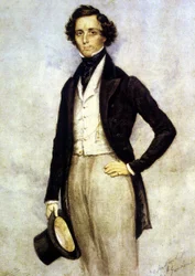 Felix Mendelssohn Bartholdy barevná litografie